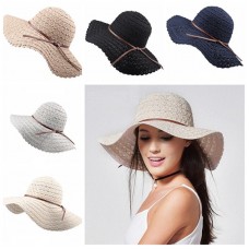 Elagant Mujer Summer Sun Hat Wide Brim Lace Outdoor Travel Foldable Beach Hat  eb-87629458